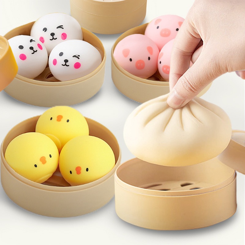 Sensory Fidget Toys - Dumpling Squishy Toys Cartoon Dumpling Anti