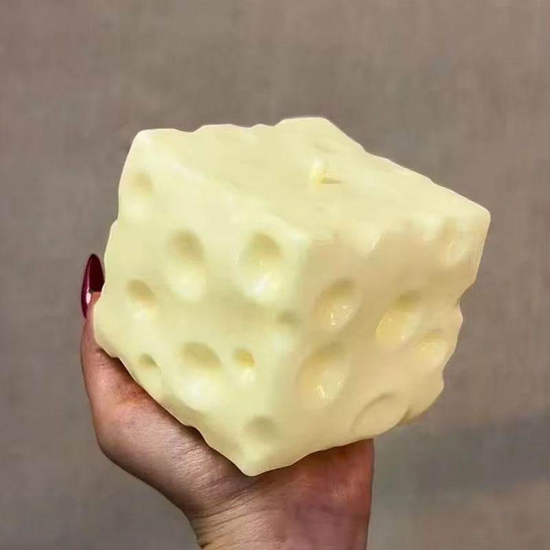 Sensory Fidget Toys - ◑Jumbo Cheese Cube Stress Ball Big