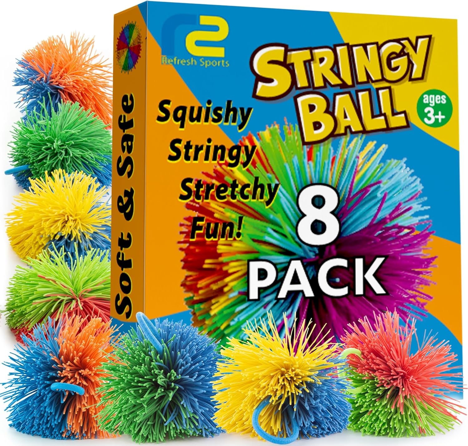 8 Pack Stringy Sensory Balls - - Kids Toys Basket review and price
