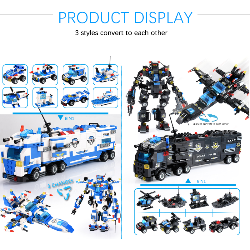 825+PCS Creative City Police B - Kids Toys Under £5 review and price