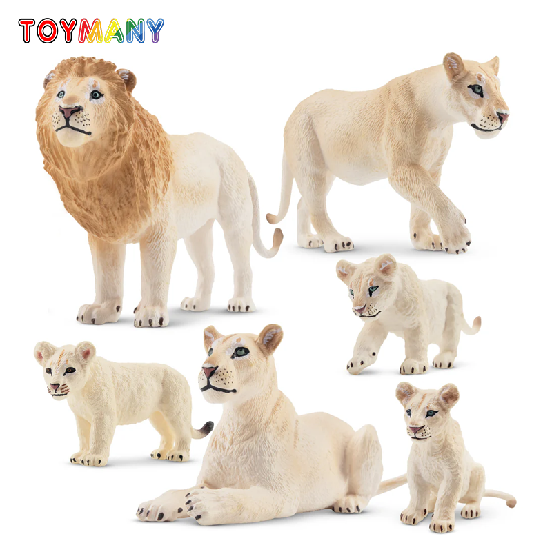 6Pcs Simulation White Lion Fam - Kids Toys Latest review and price