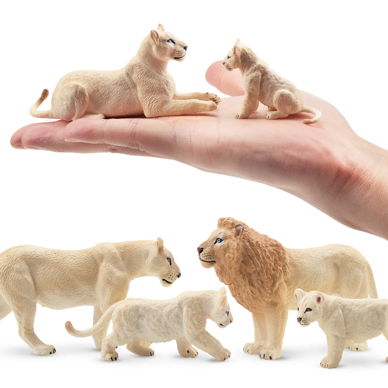 6Pcs Simulation White Lion Fam - Kids Toys Latest review and price